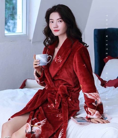 Women Bathrobe Fleece