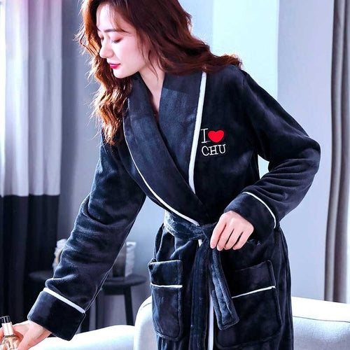 Women Bathrobe Fleece