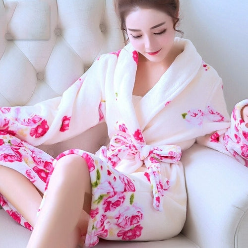 Women Bathrobe Fleece