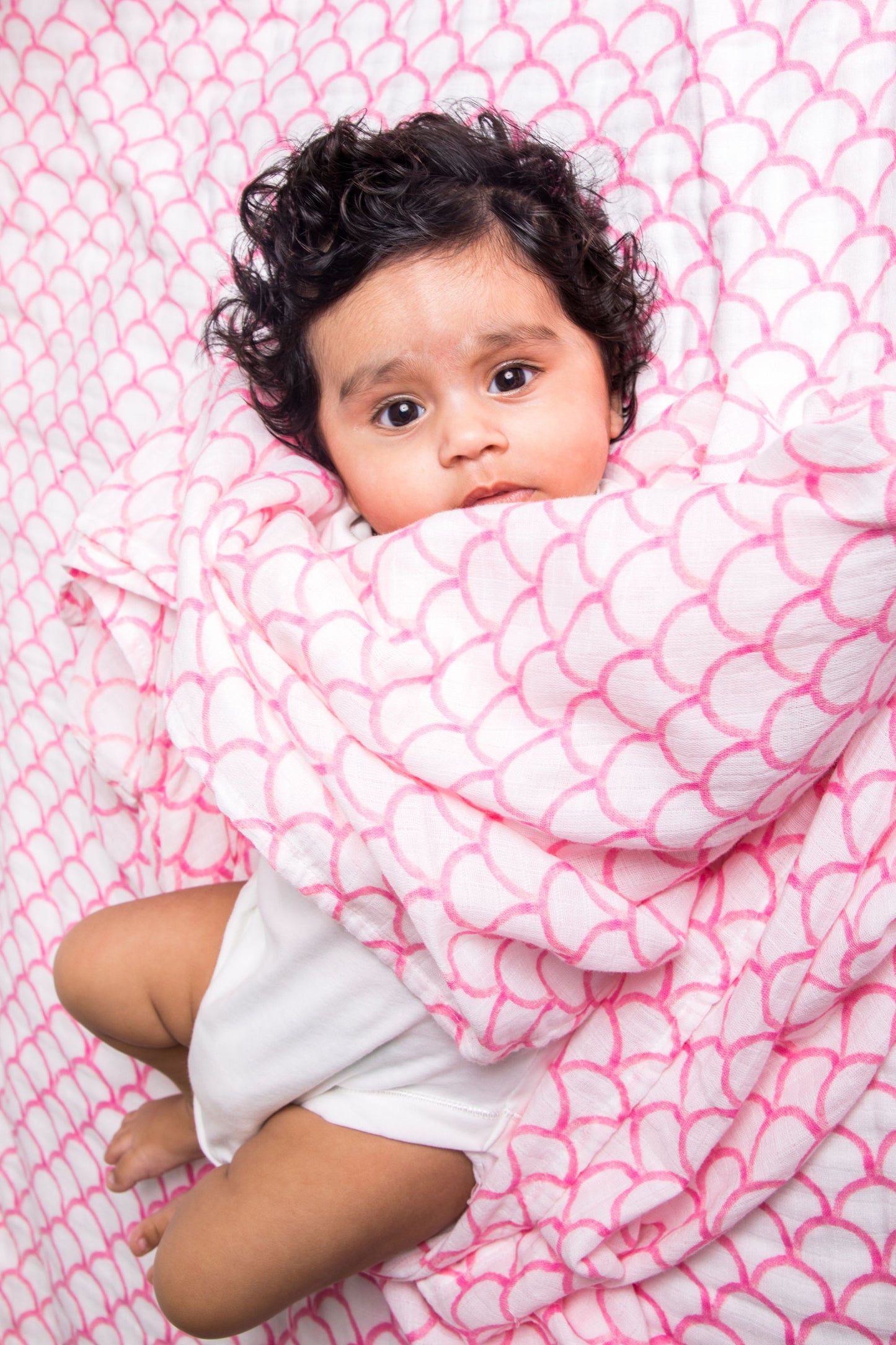 Organic Swaddle Set - Sakura (Cherry Blossom + Pink Stripe) | Soft Cotton Baby Swaddles