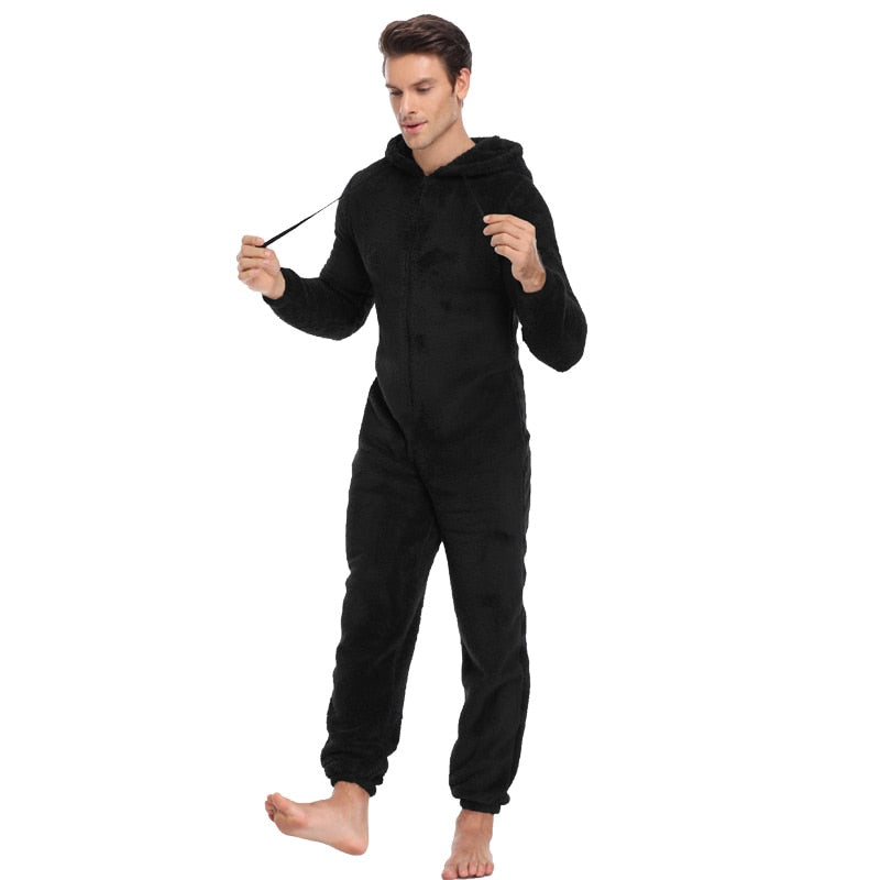 Men's Warm Teddy Fleece Onesie