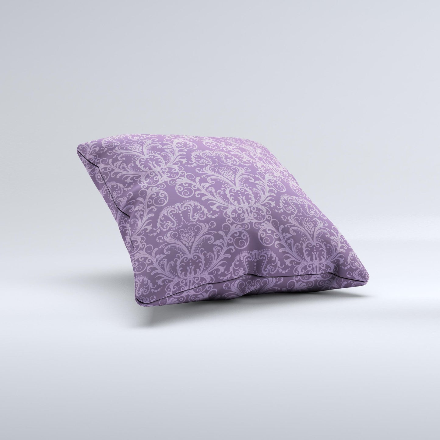 Dark Purple Delicate Pattern Ink-Fuzed Decorative Throw Pillow