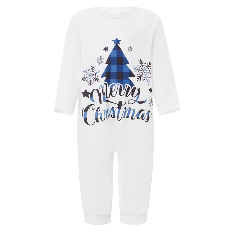 Family Matching Christmas Pajamas in Blue