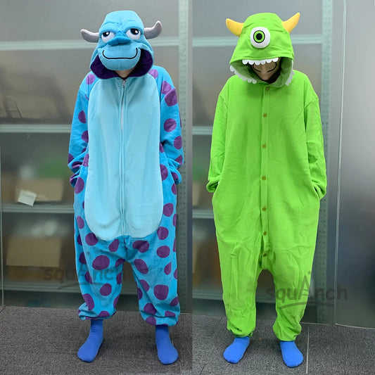 Sully and Mike Halloween Onesies – Adult Unisex Kigurumi Costume Pajamas