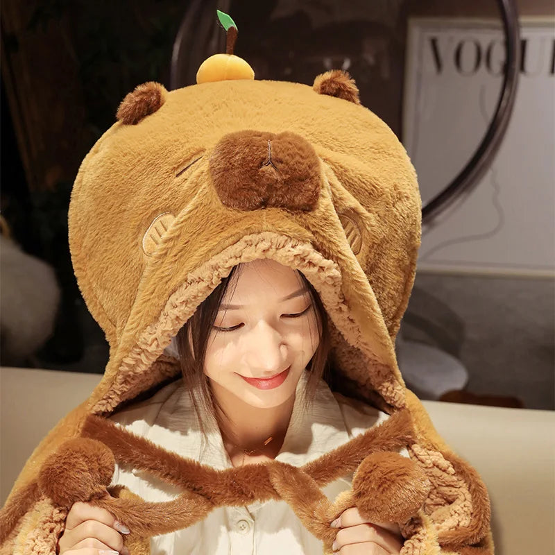 Lovely Plush Soft Cloak | Capybara or Black Cat