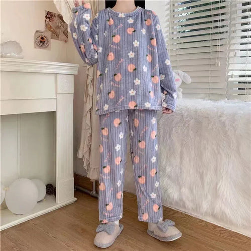 Women's Autumn Winter Pajama 2 Piece Sets