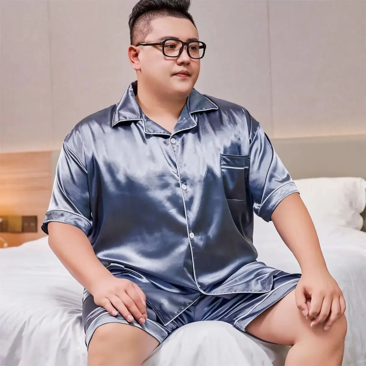 Men's Plus Size Pajamas Extra Large Summer Short Sleeve Shorts