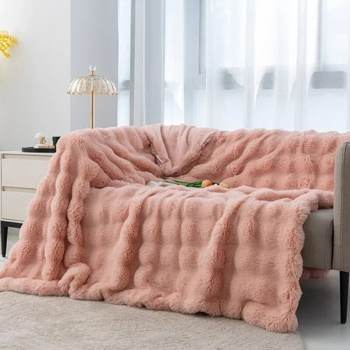 Winter Imitation Fur Plush Blanket