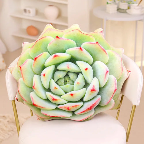 Inyahome 3D Succulents Cactus Decorative Throw Pillow