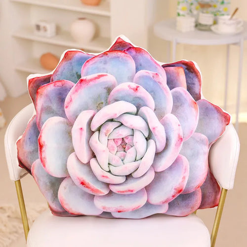 Inyahome 3D Succulents Cactus Decorative Throw Pillow