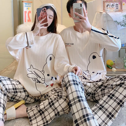 Dinosaur Cartoon Cotton Pajamas for Adults
