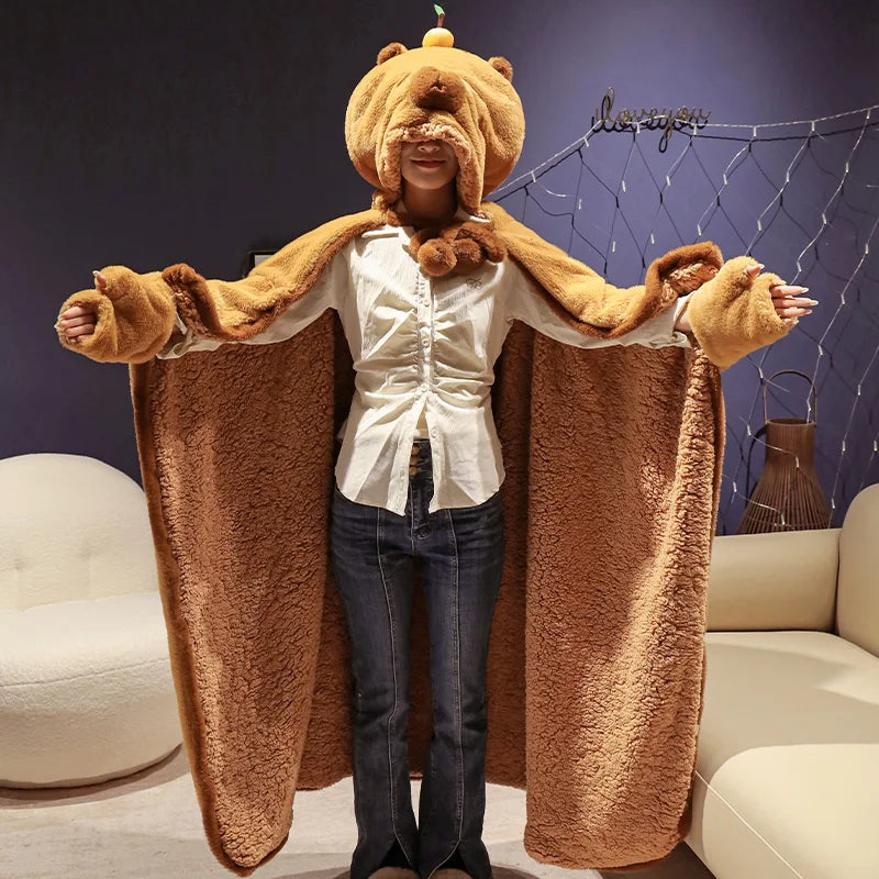 Lovely Plush Soft Cloak | Capybara or Black Cat