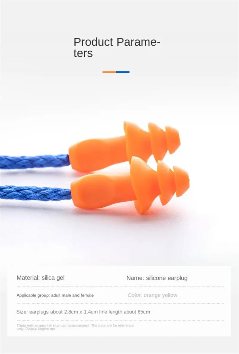 1/5/10Pcs Soft Silicone Corded Earplugs