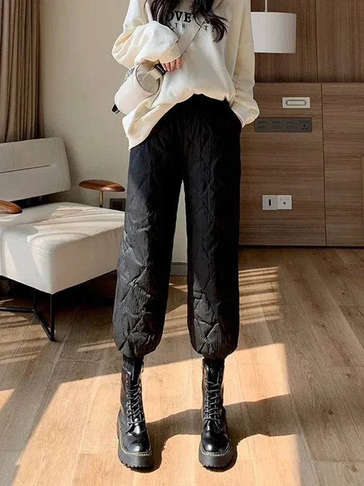 Women Winter Down Cotton Sweatpants
