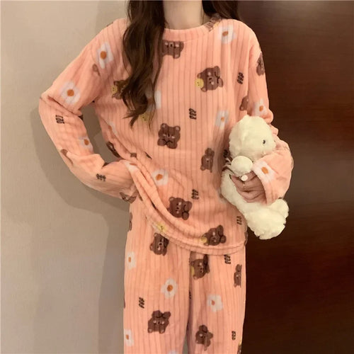 Women's Autumn Winter Pajama 2 Piece Sets