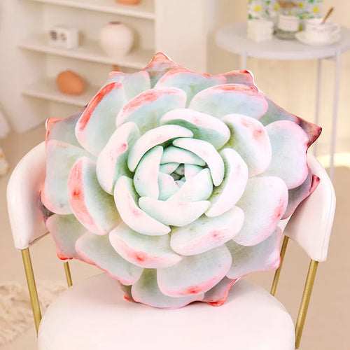 Inyahome 3D Succulents Cactus Decorative Throw Pillow