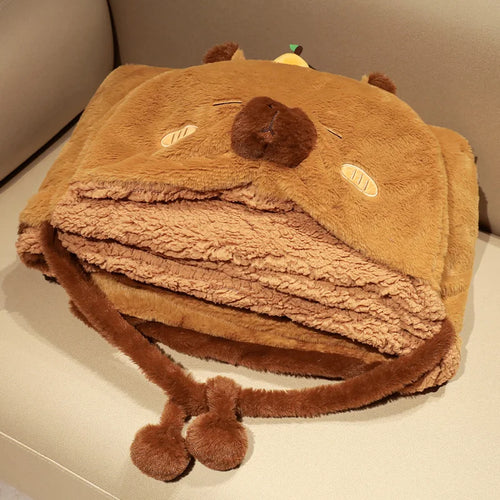 Lovely Plush Soft Cloak | Capybara or Black Cat