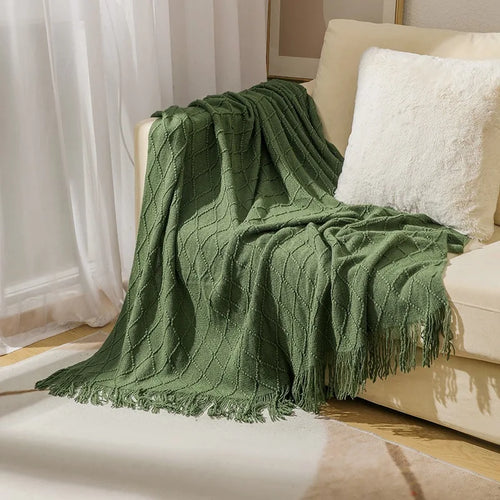 Inya Luxury Knitted Throw Blankets with Fringe