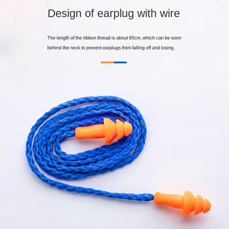 1/5/10Pcs Soft Silicone Corded Earplugs