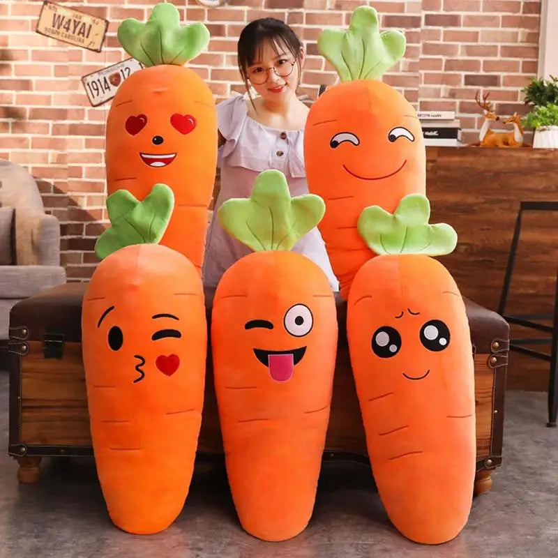 Expression Carrot Plush Novelty Pillow