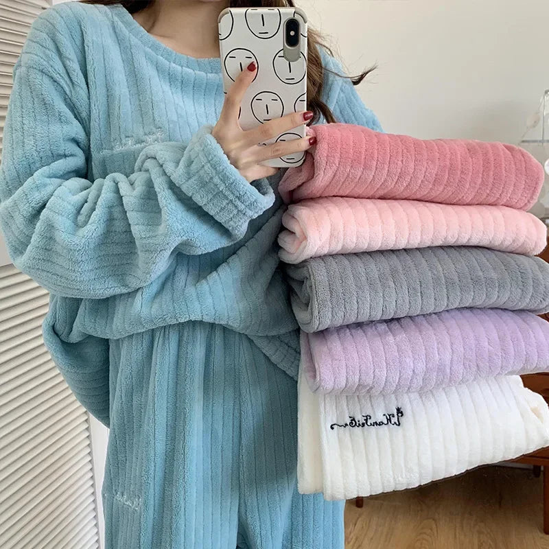 Women's Autumn Winter Pajama 2 Piece Sets