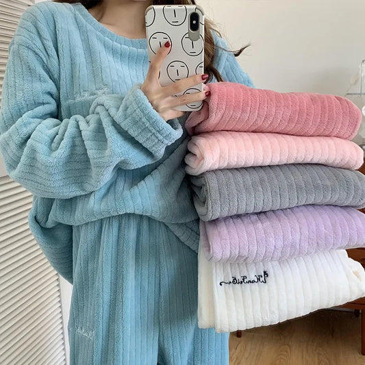 Women's Autumn Winter Pajama 2 Piece Sets