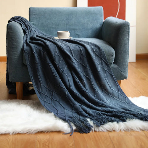 Inya Luxury Knitted Throw Blankets with Fringe