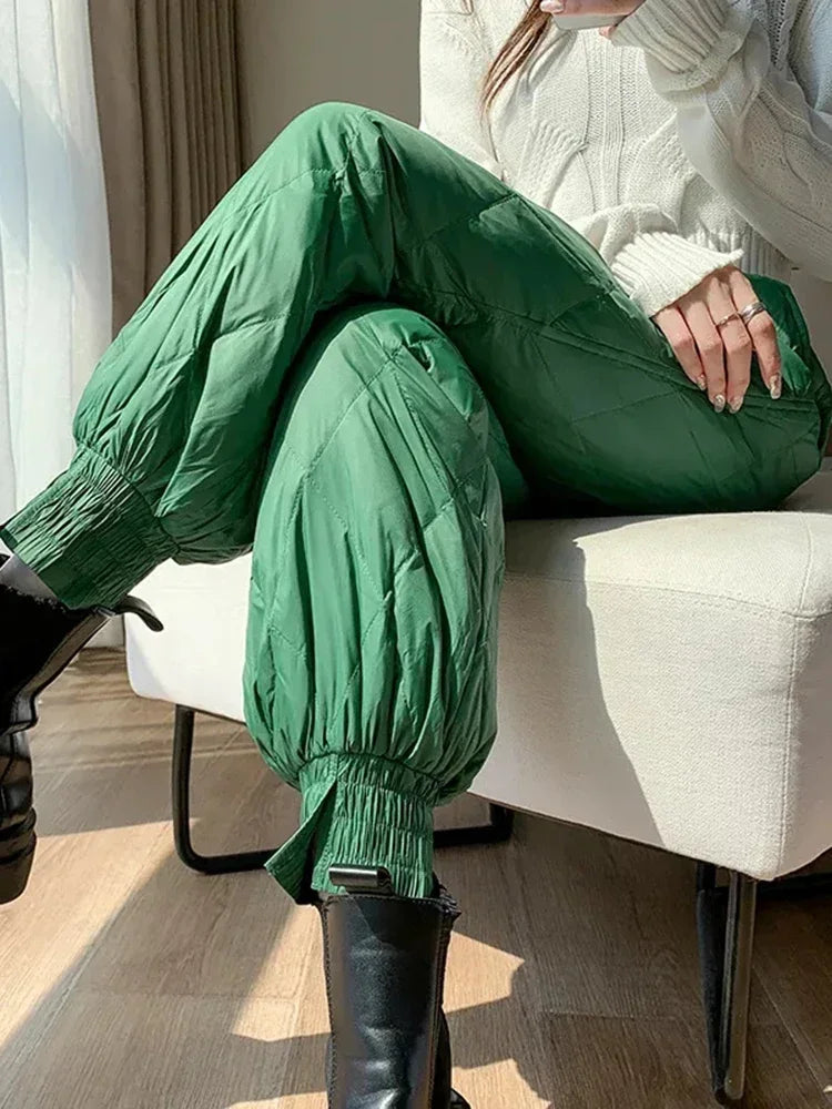Women Winter Down Cotton Sweatpants