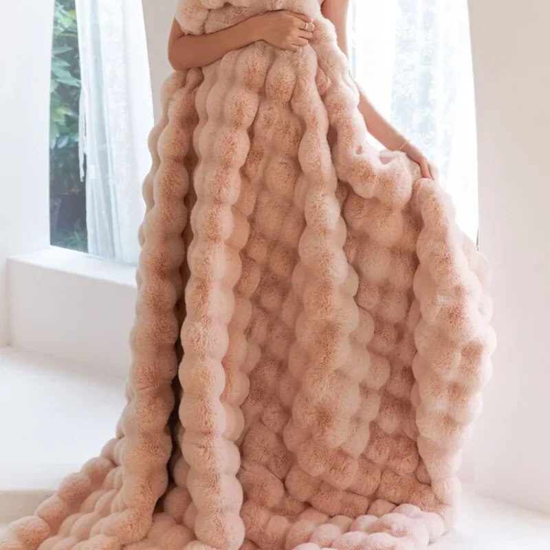 Winter Imitation Fur Plush Blanket
