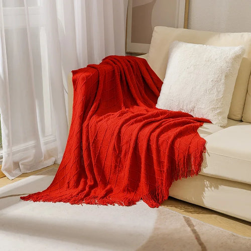 Inya Luxury Knitted Throw Blankets with Fringe