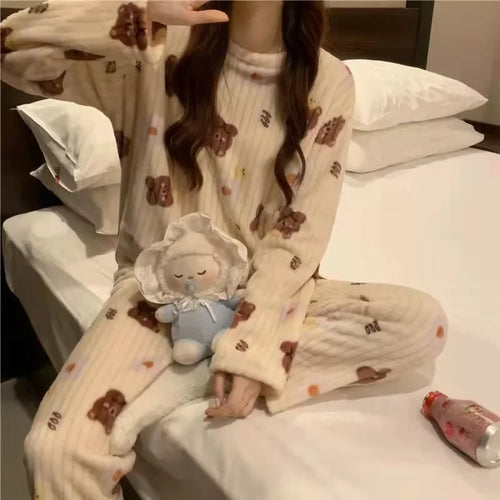 Women's Autumn Winter Pajama 2 Piece Sets