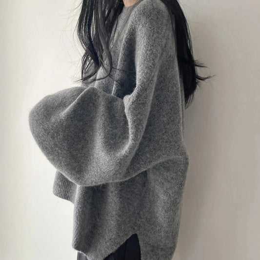 Lazy Style Oversized Femme Pullover Tops – Where Cozy Meets Cool