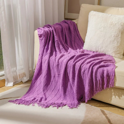 Inya Luxury Knitted Throw Blankets with Fringe