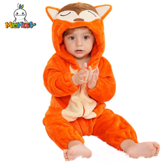Halloween Cartoon Flannel Baby Rompers – Soft, Snuggly, and Spooktacularly Cute