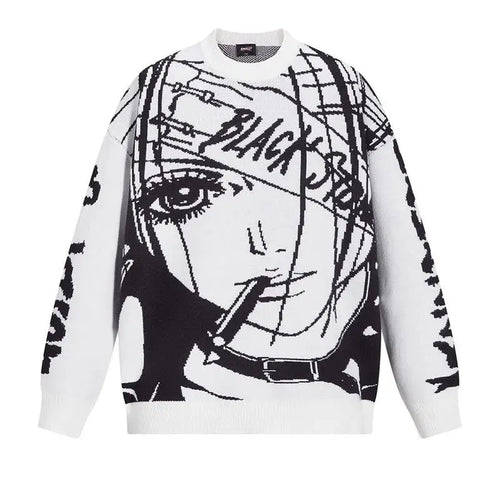 Oversized Anime Graffiti Vintage Sweater