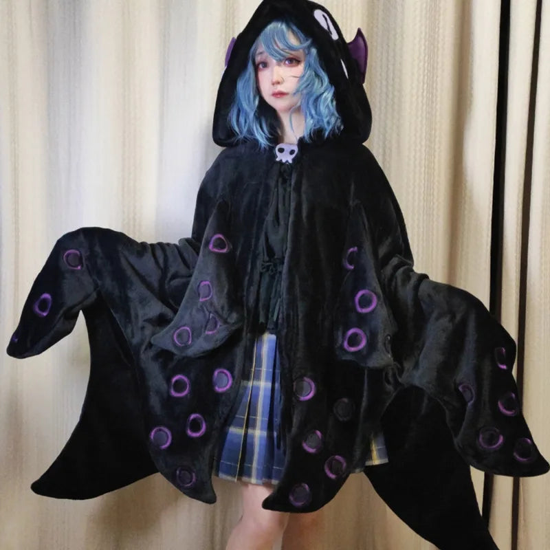 Krul Octopus Cape Plush Pajamas – Dive Into Cozy Halloween Fun!