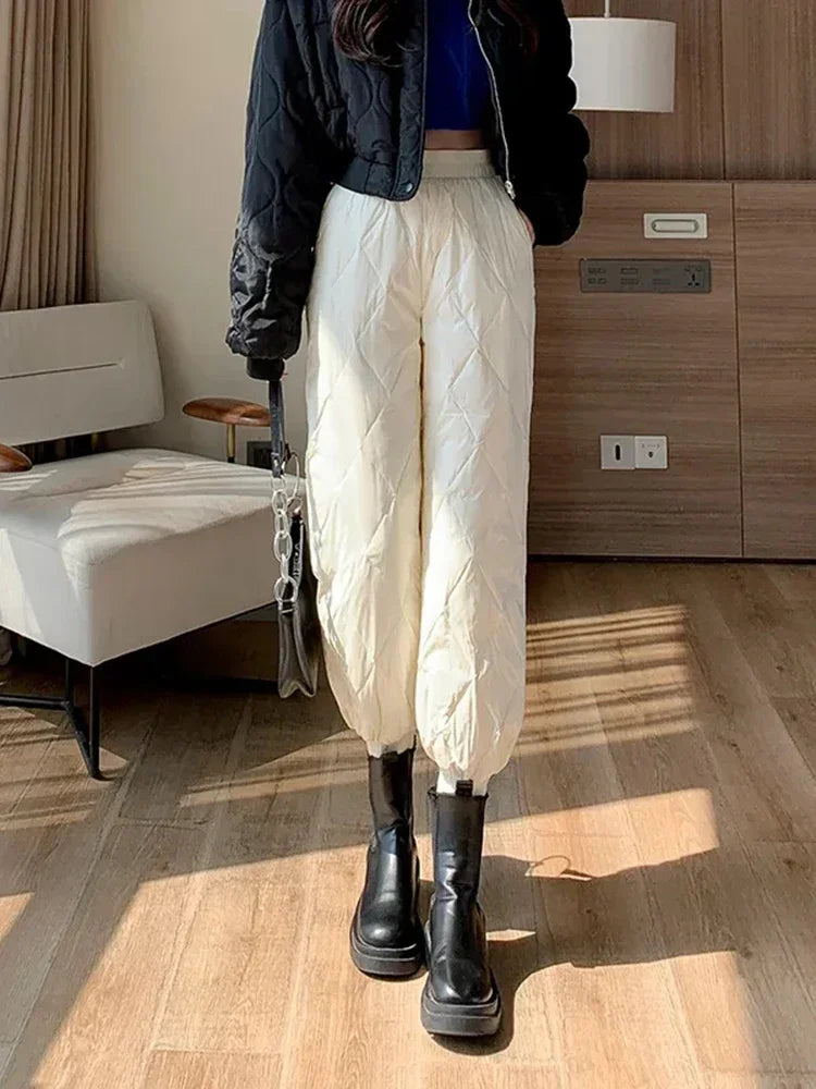 Women Winter Down Cotton Sweatpants