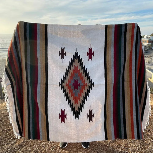 Striped Mexican Serape Blanket