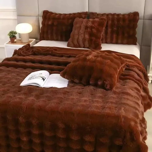 Winter Imitation Fur Plush Blanket