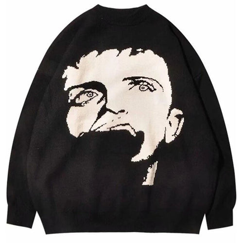 Oversized Anime Graffiti Vintage Sweater