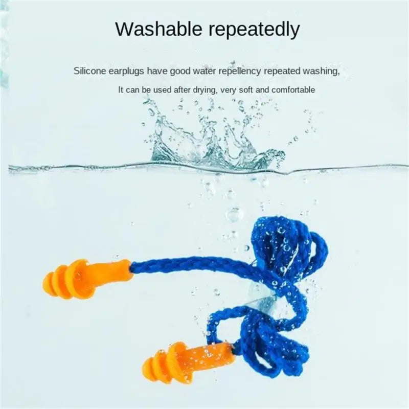 1/5/10Pcs Soft Silicone Corded Earplugs