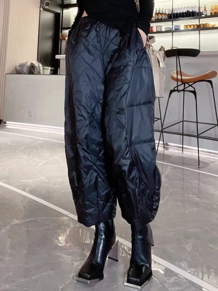 Down Cotton Warm Winter Thick Harem Capris Pants
