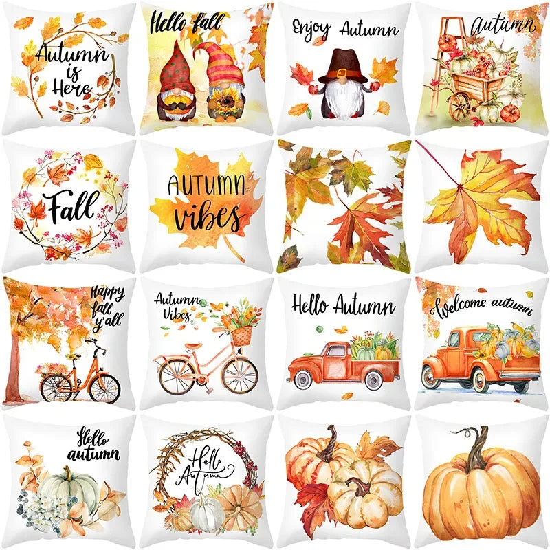 Autumn Fall Pumpkin Pillow Case