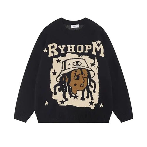 Oversized Anime Graffiti Vintage Sweater