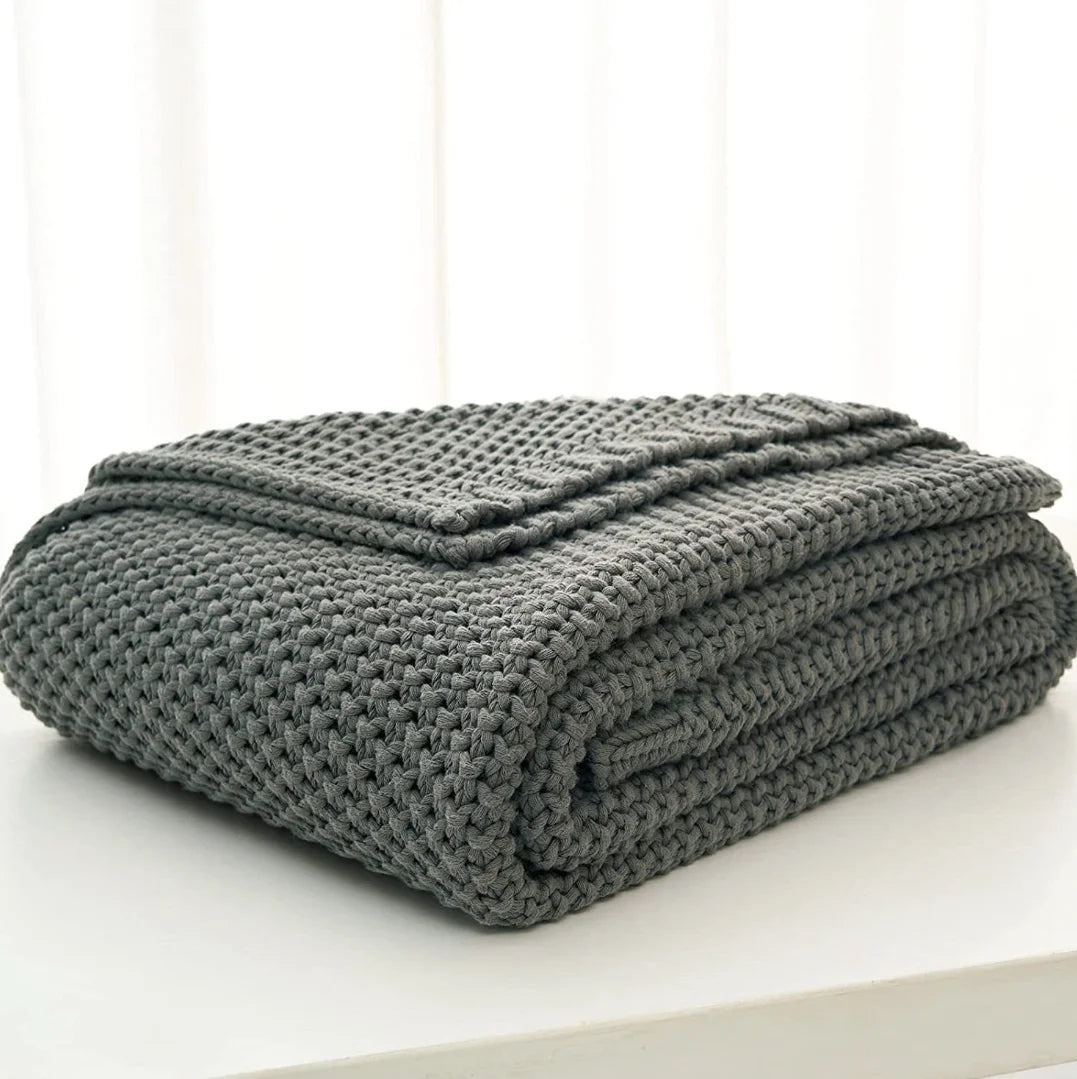 Knitted Blanket Chunky Throw Blanket