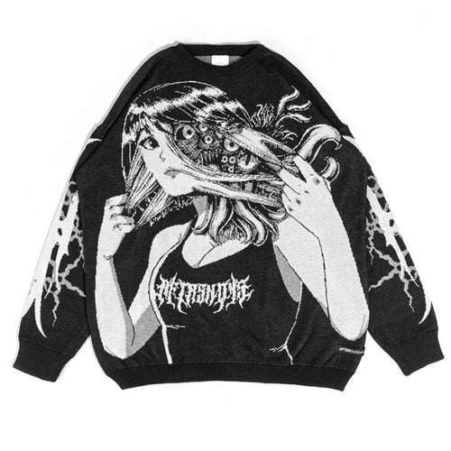 Oversized Anime Graffiti Vintage Sweater