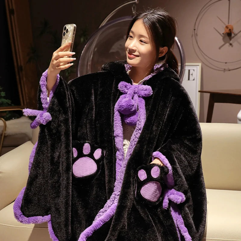 Lovely Plush Soft Cloak | Capybara or Black Cat