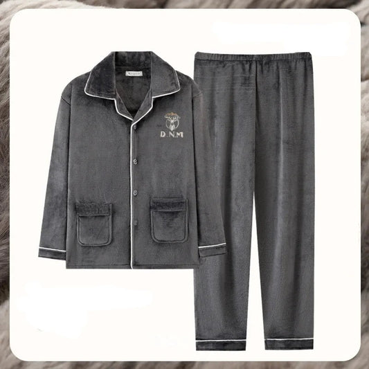 Long Sleeve Thick Velvet Pajama Sets for Men – The Plush Upgrade Your Winter Deserves