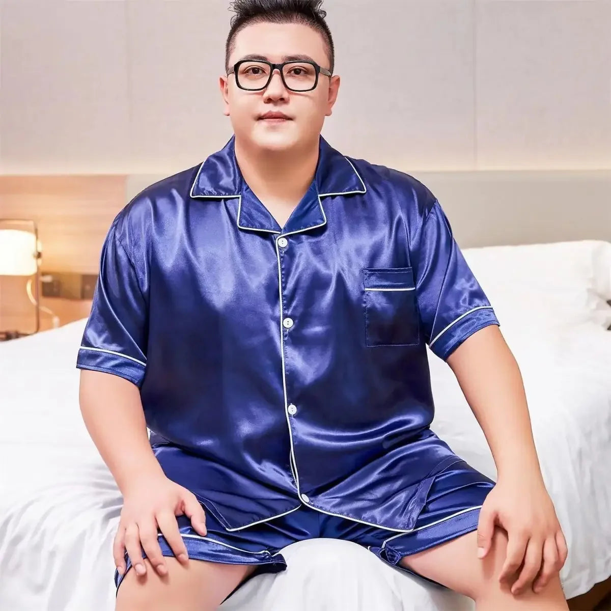 Men's Plus Size Pajamas Extra Large Summer Short Sleeve Shorts