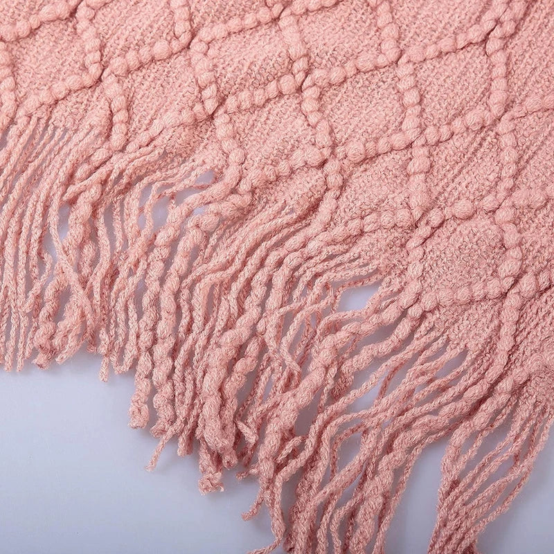 Inya Luxury Knitted Throw Blankets with Fringe